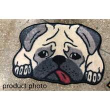 1pc Tongue-Out Pug Shaped Rug, Pink Bedroom Decor, Small Rug, Carpet, Home Decor, Living Room Rug, Living Room Small Rug, Bedroom Rug, Living Room Home Decor, Outdoor Rug, Washable Rug - Multicolor 4 - View 3