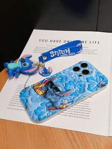 Disney Lilo And Stitch Phone Case : 3D Fluffy Pattern Border Protector Phone Soft Phone Case With A Free Cute Stitch Bracelet Chain Lanyard, Stitch, Lilo, Angel, For Apple 17 Promax 17 Pro 16 15 14 13 12 11 Pro Max XS Max X XR Soft Cover Summer Phone Case - 白色 - 查看 6