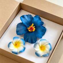 3入/1入 女款藍橘白漸層 7.5cm/2.95in 人造花髮夾，時尚百搭優雅簡約純色側夾髮飾，適用於日常出遊、休閒聚會、上班通勤、度假旅行、髮型設計、紮髮、洗臉、洗澡、化妝、服裝搭配、珠寶頭飾 - 彩色 - 查看 23
