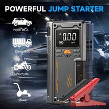 Car Emergency Jump Starter With Air Compressor, 150PSI Tire Inflator Pump, Digital Display, Tire Pressure Monitoring, 3-Mode LED Flashlight - Suitable For All Tires, Portable Jump Starter And Repair Tool/Travel Road Supplies - Emergency Starter Air Pump - View 6