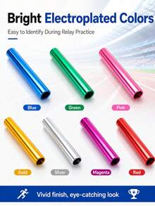 Testigo de relevos de aleación de aluminio reforzado, testigo de relevos chapado en oro, adecuado para competición y entrenamiento - Multicolor - Ver 2