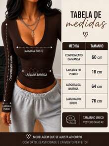 Women's Slim Fit V-Neck Blouse, Second Skin Shapewear, Versatile Elegant Casual Fashion - 黑白咖啡 - 查看 6