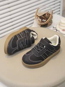 Zapatos deportivos planos negros Xfxf para niños, parte superior suave y cómoda, adecuados para niños y niñas de 3 a 12 años, ideales para uso diario casual/deportes escolares - Negro - Ver 3