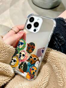 鏡面可愛小狗手機殼，適用於 iPhone 13 15 16 17pro 17 14 17 17pro Max & 適用於 Galaxy/A54 A14 A15 S23 S24 S24ultra S25 A07 A17 S26 A57，日系可愛小狗 - 彩色 - 查看 2