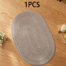 1 buah/4 buah/8 buah Alas Piring Oval Anti Selip Tahan Panas, Cocok Untuk Dapur, Ruang Makan, Pesta Luar Ruangan, Terutama Untuk Perjamuan dan Acara Liburan - Light Grey - View 12