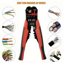 1件自動剝線鉗，多功能剝線範圍 24-10 AWG/0.2-6 mm²，快速剝線、剝皮、壓接、切斷電線，適用於電機工程、居家安裝或電器維修，亦稱為剝線鉗、電纜剪 - 剝線鉗 - 查看 1