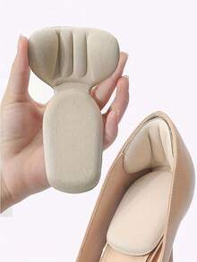 4pcs Women's T-Shaped Foam Soft Heel Pads Self-Adhesive Adjustable Half-Size Inserts For High Heels - B - View 8