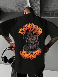 Men's  Casual T-Shirt With A Round Neck, Stylish Slogan Design, Easy To Match Top. Men's Short-Sleeved Shirt, Casual Sporty Style, With A Modern Design. - 混色9 - 查看 1