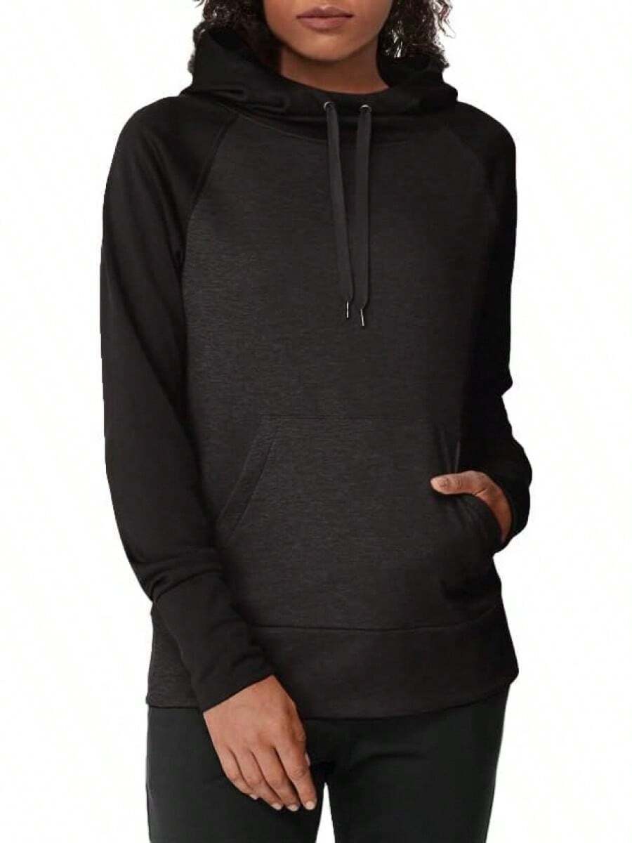 Hanes Sudadera con Capucha de Forro Polar de Rendimiento Deportivo Sudadera con capuchaMujer - osa jaspeado (Dada Grey Solid/Razzle Pink Heather) - Ver 1