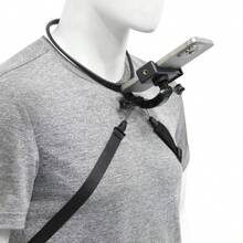 First-Person View Neck Mount Phone Live Streaming Bracket, Sports Camera Neck Mount Recording Bracket Phone Holder Phone Collar Sports Live Outdoor Shooting Sports Camera Audio Bracket Perspective - Black - View 1