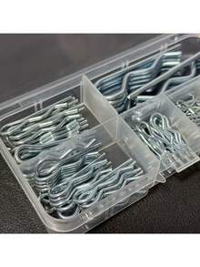 130pcs Cotter Pin Set, Includes Multiple Sizes Of Heavy Duty R-Type Clips, 6 Sizes Available, Suitable For Fixing Trailers, Lawn Mowers, Trucks, Etc., Father's Day Gift - Multiple Styles - View 2