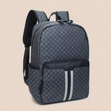 SHILAN Simple Striped Decor Daily Backpack Hardwearing Printed Fabric Top Handle Design Spacious Storage Outdoor Sports Business Travel Shoulder Bag - Black - View 2