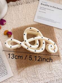 2 piezas Pinza para el cabello con lunares negros y pinza para el cabello con notas musicales y lunares blancos, accesorios para el cabello, versátil y elegante, minimalista, adecuado para uso diario, casual, fiesta, playa, vacaciones, diseño de peinado, lavado de cara/cabello, maquillaje, accesorios de ropa, pinza para el cabello de primavera, pinza para el cabello de verano, accesorios para el cabello de otoño, pinza para el cabello de invierno - Multicolor - Ver 3