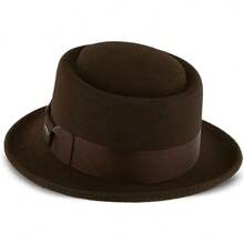 Cranston - Gorro de cerdo de fieltro de lana - Chocolate - Ver 4