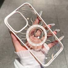[24h Versand aus DE/FR/ES]Apple 11-17  23 24 25 Ultra Galaxy Handyhülle - Magnetische Apple-Hülle, Sonnen- und Stern-Relief-Design, Transparente Vollschutz-Anti-Sturz-Hülle, geeignet für iPhone 14/13/12 Serie, frischer und einfacher literarischer Stil, einzigartig und modern für Männer und Frauen, kreative Hartschalenhülle mit niedlichem Malerei-Design, ideales Geschenk für Freunde, Urlaubsgeschenk - Schwarz - Übersicht 6