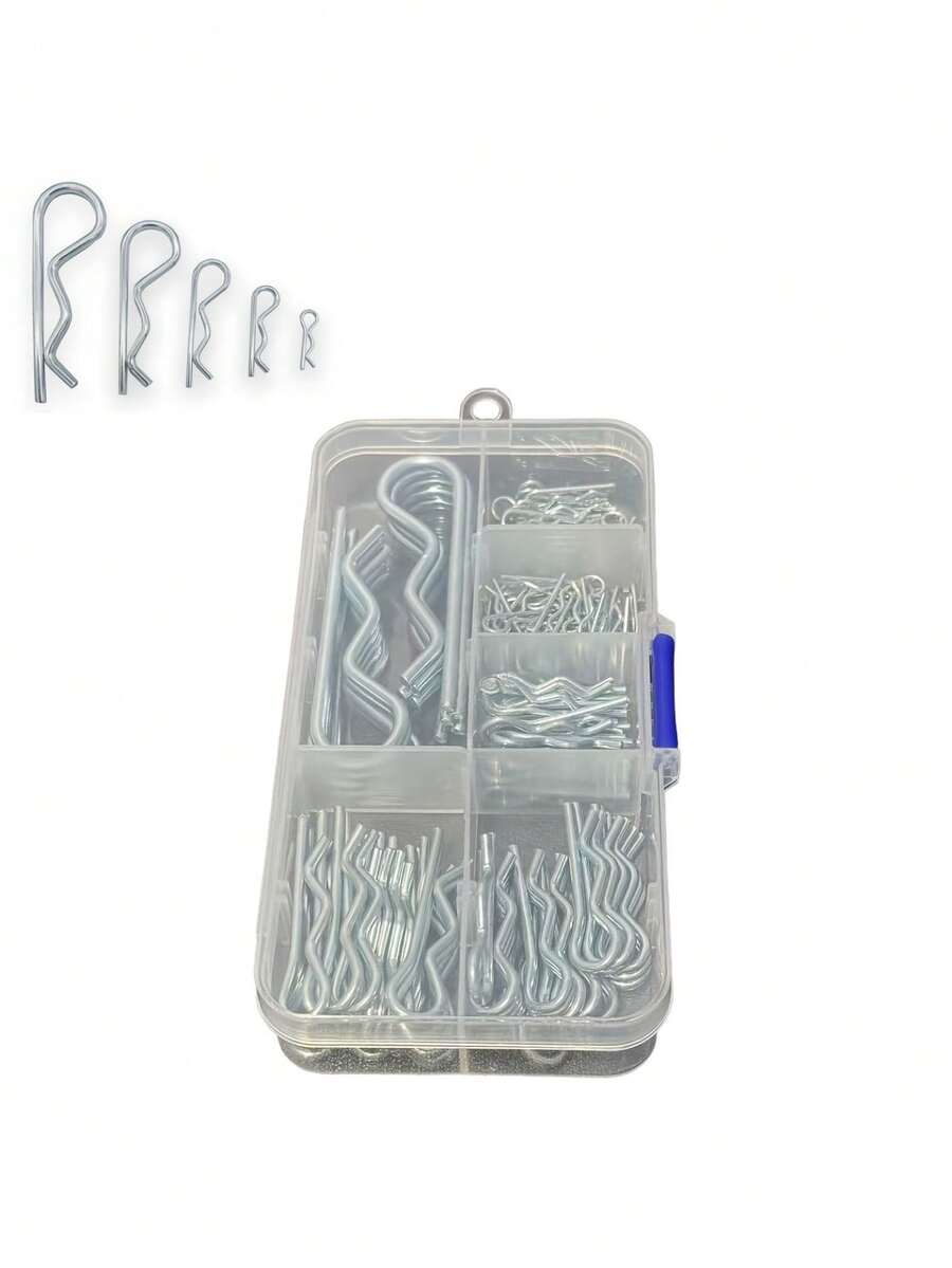 130pcs Cotter Pin Set, Includes Multiple Sizes Of Heavy Duty R-Type Clips, 6 Sizes Available, Suitable For Fixing Trailers, Lawn Mowers, Trucks, Etc., Father's Day Gift - Multiple Styles - View 1