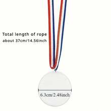10pcs DIY Blank Medals, Hanging Rope Medals With Colorful Ribbons, Suitable For Classroom Craft Activities And DIY Projects, Applicable For Sports, Athletic Events, Props, Rewards, Party Gifts - A - View 3