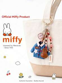 MIFFY 官方可愛迷你牛仔套裝鑰匙圈，金屬鎖扣包包吊飾墜飾，附珠飾掛繩，卡通兔子櫻桃星星裝飾配件，2026 熱門 Tk Ins 風格可愛玩具飾品 - 彩色 - 查看 1