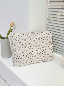 Funda para portátil de unicolor minimalista de lujo, bolsa de almacenamiento multi-tamaño para portátil y tableta, bolsa para computadora - Blanco - Ver 9
