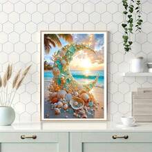 1 PIEZA | Pintura de Diamantes 5D DIY | Kit de Pintura de Diamantes Paisaje de de Luna Creciente, Juego de Artesanía de Mosaico de Taladro Completo. Pintura de Diamantes de Arte de Alta Definición. Pintura de Diamantes de Regalo, Enfoque y Relajación a través de DIY, Adecuado para Decoración de Pared de Sala de Estar, Dormitorio, Oficina, Pintura Colgante, Regalo de Decoración del Hogar Sorpresa para Familia y Amigos, Sin Marco [30*40cm/11.8*15.7in][40*50cm/15.7*19.7in] - Sin marco - Ver 5