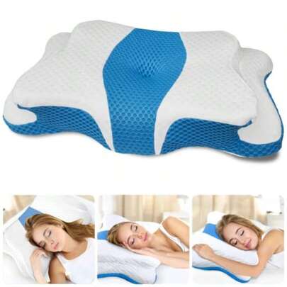Quality Assurance Memory Foam Pillows, Cervical Pillow For Neck And Shoulder Pain Relief, Ergonomic Contour Bed Pillow, Soft For Side Sleep Stomach Sleeping And Back Sleeper-Queen SizeandBlue