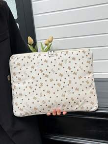 Funda para portátil de unicolor minimalista de lujo, bolsa de almacenamiento multi-tamaño para portátil y tableta, bolsa para computadora - Blanco - Ver 6