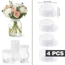 1/2/4 piezas Soporte floral de silicona con rejilla de flores, jarrón tipo rana con estilo retorcido para fijar tallos de ramos y plantas, fácil de limpiar y reutilizable, adecuado para bodas, decoración del hogar, centros de mesa para fiestas y soporte floral DIY para regalos hechos a mano - Talla única para todos - Ver 14
