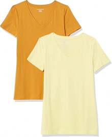Essentials - Camiseta de manga corta con cuello en V para mujer - Blanco - Ver 26