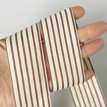 2 Yards New Classic Striped Ribbon, Pink/Brown/Black/Green Optional, Bouquet Decoration Satin Ribbon, Suitable For Handmade Bouquets, Gift Wrapping, Party Decor, Floral Design, Gift Ribbon, Event Decoration, Floral Ribbon, Wedding, Valentine's Day Gifts, Gift Wrapping, Handmade, Bows, Elegant Ribbon, Party Favor Ribbon, Decorative Ribbon - Brown - View 4