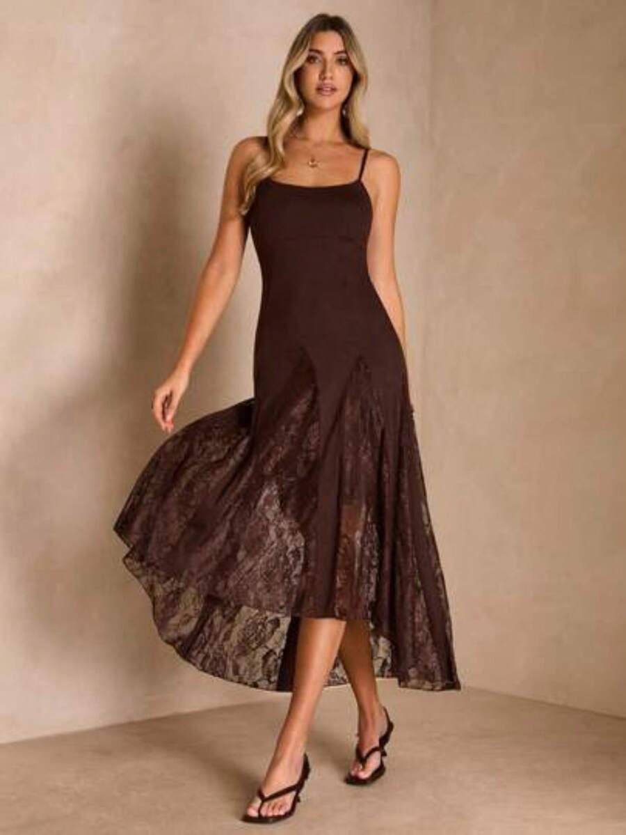 Women Midi Dresses - Whole Grain Coffee - View 1
