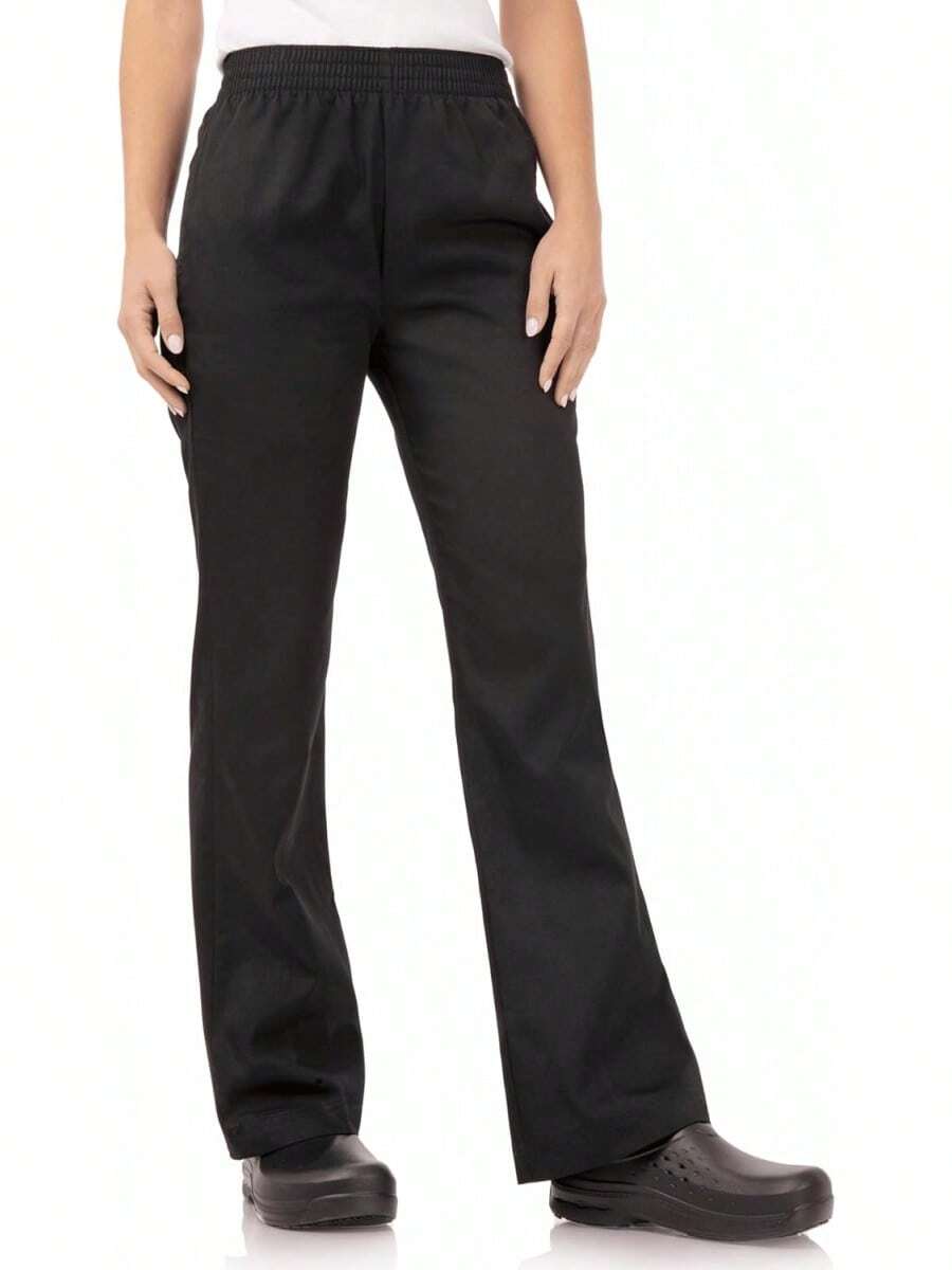 Chef Works Pantalones de Chef Holgados Esenciales Pantalones de Cocinero para Mujer - Negro - Ver 1