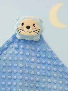 Baby Blanket With Plush Animals For Children And Babies, For Sleeping Or Going For Walks. - 藍獅 - 查看 2
