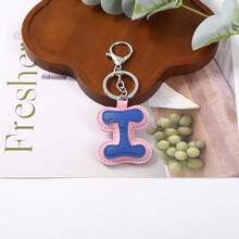 1pc Back To School Daily Dopamine Dual-Color PU Leather Letter Keychain, Full 26 Letters Lobster Clasp Backpack Pendant - Multicolor - View 27