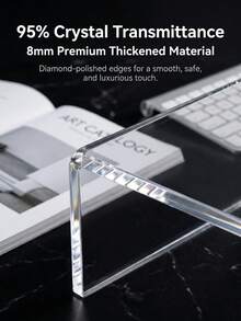 Estantería de almacenamiento de acrílico con estante en forma de U reforzado de 8 mm de grosor, estante transparente de aumento de altura, divisor de gabinete, soporte de exhibición para transmisión en vivo, regreso a la escuela - Multicolor - Ver 3