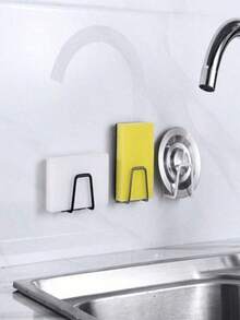 1/3 Piecesstainless Steel Kitchen Sink Sponge Rack, Drain Rack, Wall-Mounted Storage Rack Hook, No-Drill Kitchen Storage Rack, Sponge And Washbasin Bracket, Easy To Install, Space-Saving, Practical Hooks, Kitchen Accessories, Christmas Gift. - Multicolor - View 11