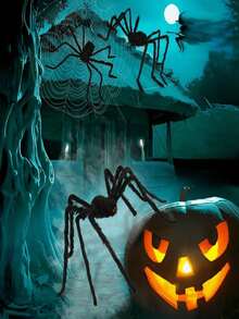 Decoración de Araña Gigante Aterradora para Halloween, Adecuada para Decoración del Hogar de Halloween, Decoración de Habitación, Fiesta de Tema de Terror, Decoración de Casa Embrujada, Decoración de Jardín, Decoración de Patio y Decoración de Fiesta, Decoración Perfecta de Halloween - Talla única - Ver 5