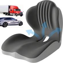 Un cojín ergonómico de espuma viscoelástica que ofrece soporte para la espalda y cuenta con un diseño transpirable con centro hueco.Brinda un soporte cómodo al permanecer sentado durante periodos prolongados y adecuado para sillas de oficina, asientos de automóvil y uso doméstico; diseñado tanto para hombres c - Combinación bicolor mejorada - Ver 4