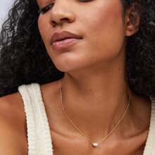 Kendra Scott Mini Elisa - Collar corto con colgante satélite chapado en oro de 14 quilates, joyería de moda para mujer - ORO - TURQUESA - Ver 5