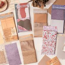 60pcs Poetic Years Retro Sticky Notes Non-Sticky Material Paper Joker Handbook Pain Pack Backing Collage Background Paper Christmas Scrapbook Supplies Art Supplies DIY Sticker Paper Gift Wrapping Paper. - Multicolor - View 3