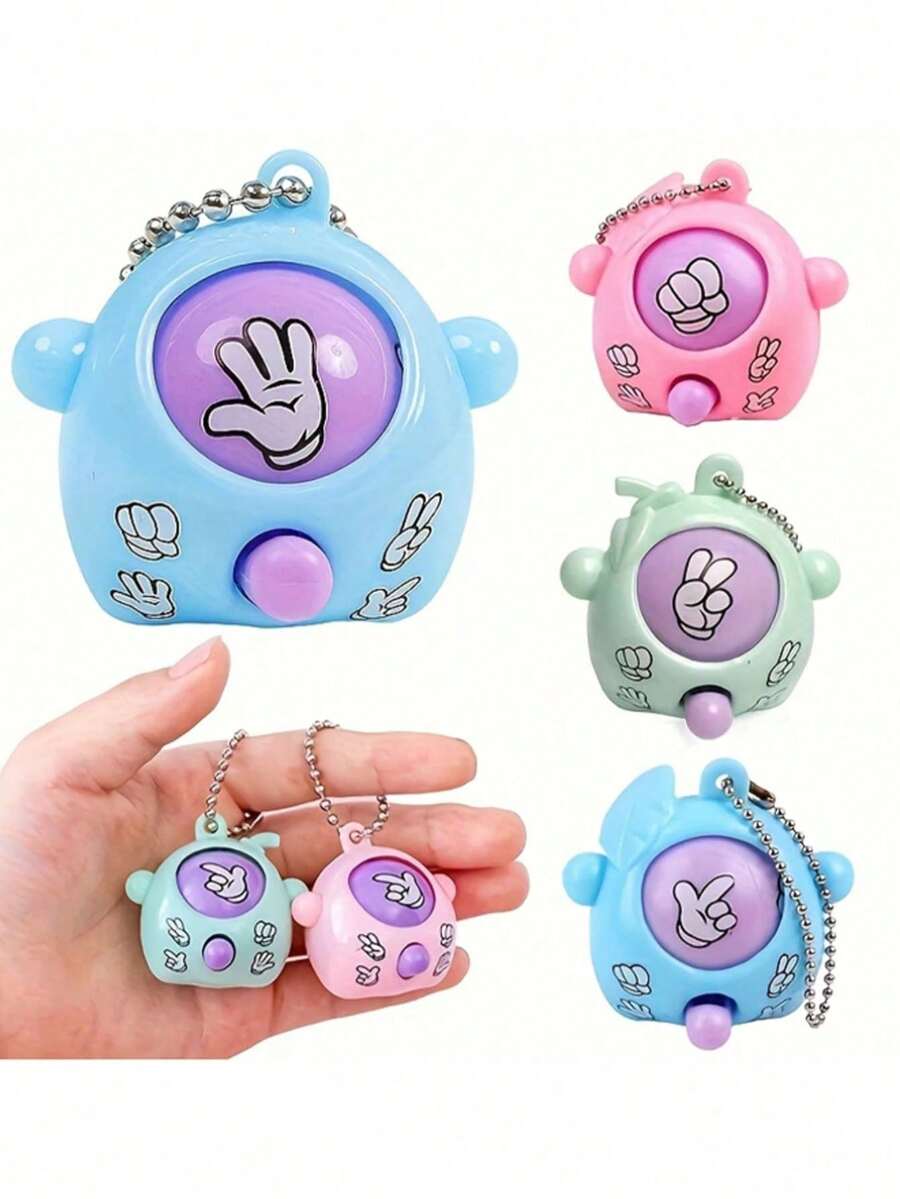 10 Peças Chaveiro Mini Jogo "Pedra, Papel e Tesoura", Chaveiro Jogo de Quebra-cabeça de Dedo, Acessório Criativo, Chaveiro "Pedra, Papel e Tesoura Ovo de Páscoa", Mudança Automática de Padrão - Adequado como Lembrancinhas de Festa, Enchimentos de Sacolas de Presentes Pequenos, Lembranças Divertidas, Também Adequado para Volta às Aulas, Carnaval, Ação de Graças, Halloween, Enchimentos de Sacolas de Presentes de Páscoa, Presentes de Recompensa, Lembrancinhas de Festa de Aniversário. (Cor Aleatória) - Tamanho único. - Visão 1