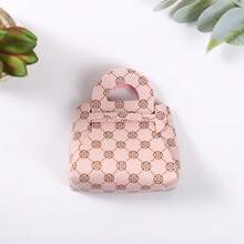 1pc Vintage Print PU Leather Mini Bag Charm Keychain, Suitable For Back To School Season, Student Backpack Accessory, Coin Purse Decoration - Multicolor - View 10