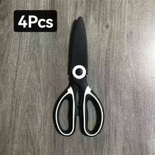Tijeras de cocina multiusos de acero inoxidable, tijeras resistentes para uso doméstico para cortar verduras, pescado, carne y huesos de pollo, herramienta de corte versátil de cocina - Negro - Ver 10