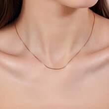 Collar de cadena clásica de oro rosa de 14k, 0.8mm, 18" - 1 - Ver 3