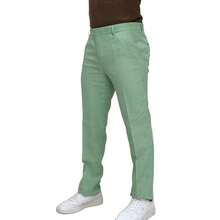 Men's Slim Fit Melange Tailored Trousers - 薄荷綠 - 查看 3
