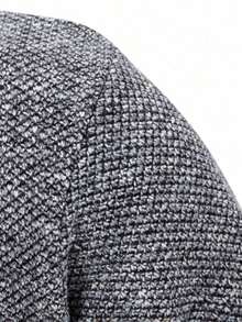 Men's Knit Cardigan With Zip-Up Closure, High Neck And Pockets, Long Sleeves, Regular Fit, Warm Lining And Casual Style/H-5 - 淺灰色 - 查看 4