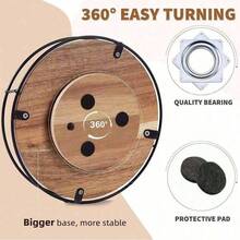 1pc Wooden 360° Rotating Storage Turntable, Suitable For Kitchen, Bathroom And Dining Room Organization, Ideal Housewarming Gift For Parties And Family Gatherings - Brown - View 10
