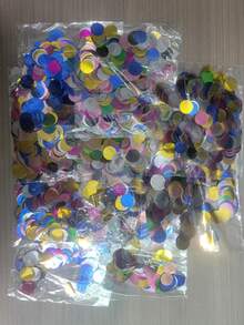 100g Multi-Color Metallic Foil Confetti, Shiny Glitter Round Rainbow Sequins Table Decor, Metallic Sequins Balloon Filler, Wedding, Birthday And Graduation Party Supplies - A - View 10
