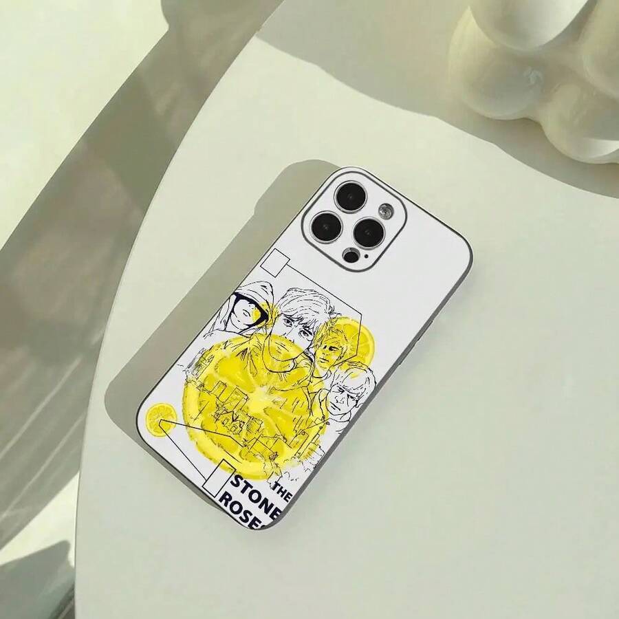 Funda para iPhone 17/16/15/14/13/12/11 Pro Max/XS de la banda The Stone Roses, funda protectora suave, negra, de cobertura total y anti-caídas, adecuada para Apple 16Plus/15Plus/14Plus. - z7 - Ver 1