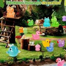 20/50/100 Stück kleine Tierfiguren aus Harz, leuchten im Dunkeln, zufällige Farben, keine Stromversorgung erforderlich, geeignet für Garten, Party, Mini-Landschaft, Pool, Puppenhaus-Dekoration und andere Feiertage, zufälliger Stil - Verschiedenfarbig - Übersicht 3