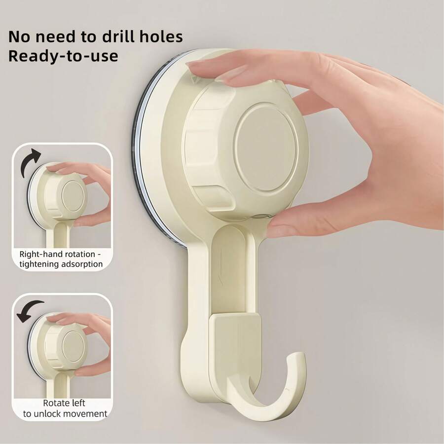 1PC Strong Load-Bearing Adhesive Hook Heavy Duty Suction Cup Wall Hook Reusable Waterproof Vacuum Hook For Kitchen Door Bathroom Toilet Storage Organization